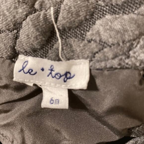 Le Top Baby Girls Gray Quilted Knit Dress Size 6 Months Long Sleeve - Picture 7 of 8